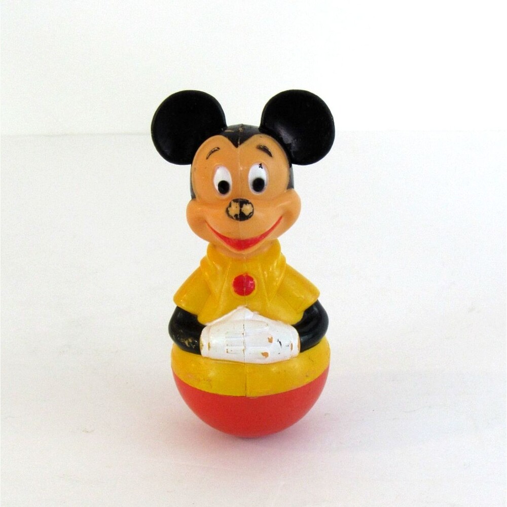 Vtg. 1975 Disney Mickey Mouse Weeble Wobble Roly Poly Toy Gabriel Industries